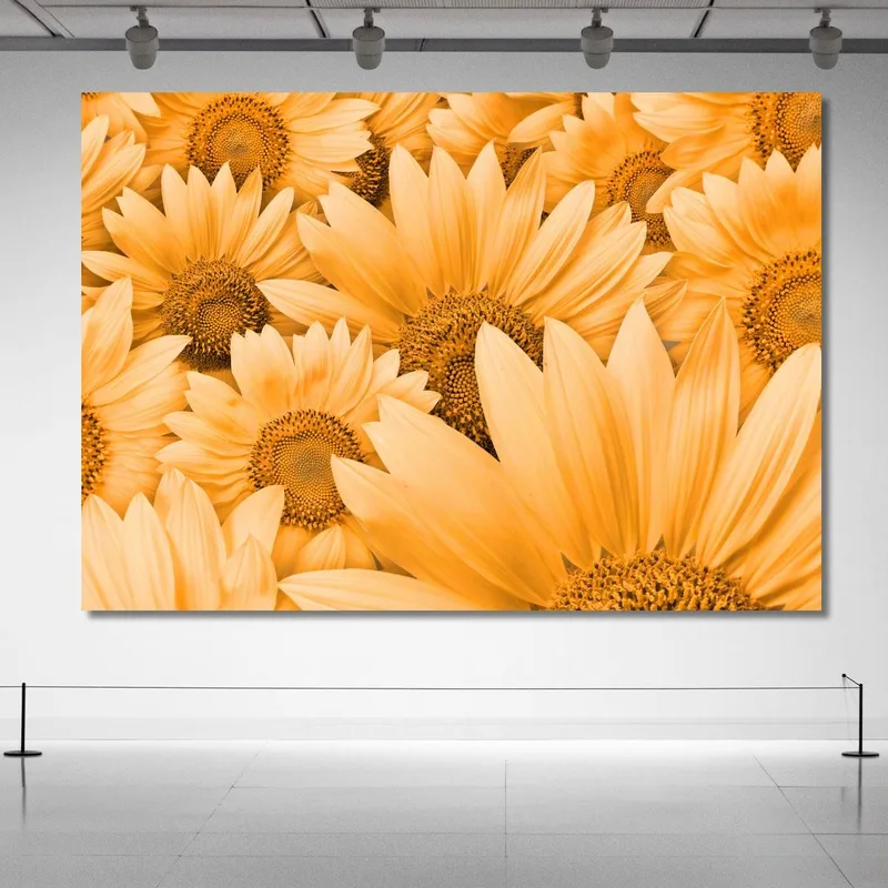 Pintura De Composición De Girasol Pintura De Flores Abstractas Modernas