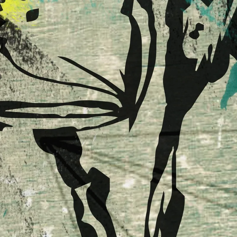 Cuadro De Flores Abstractas Sobre Fondo Verde Y Beige Cuadro De Flores Abstractas Modernas
