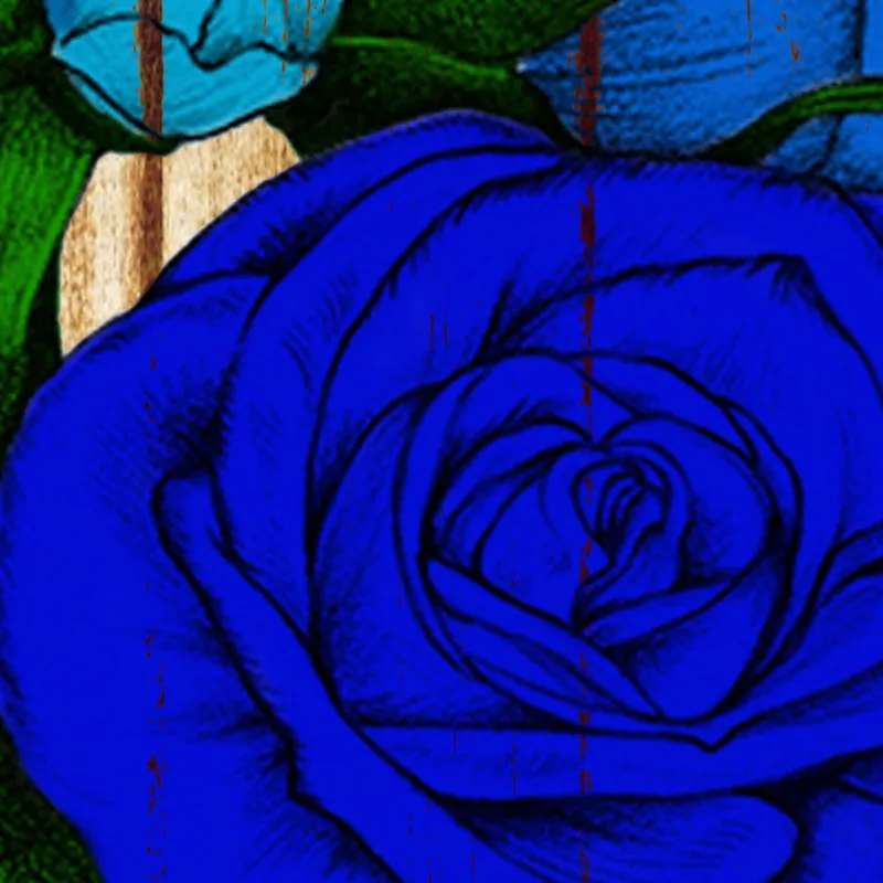 Cuadro De Flores Azules Y Rosas Sobre Madera Cuadro De Flores Abstractas Modernas