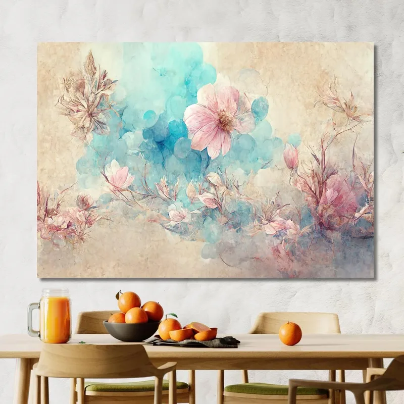 Pintura De Flores Rosas Estilo Acuarela Pintura De Flores Abstractas Modernas