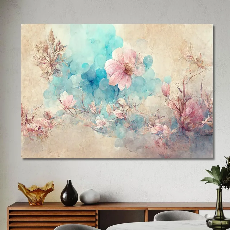 Pintura De Flores Rosas Estilo Acuarela Pintura De Flores Abstractas Modernas