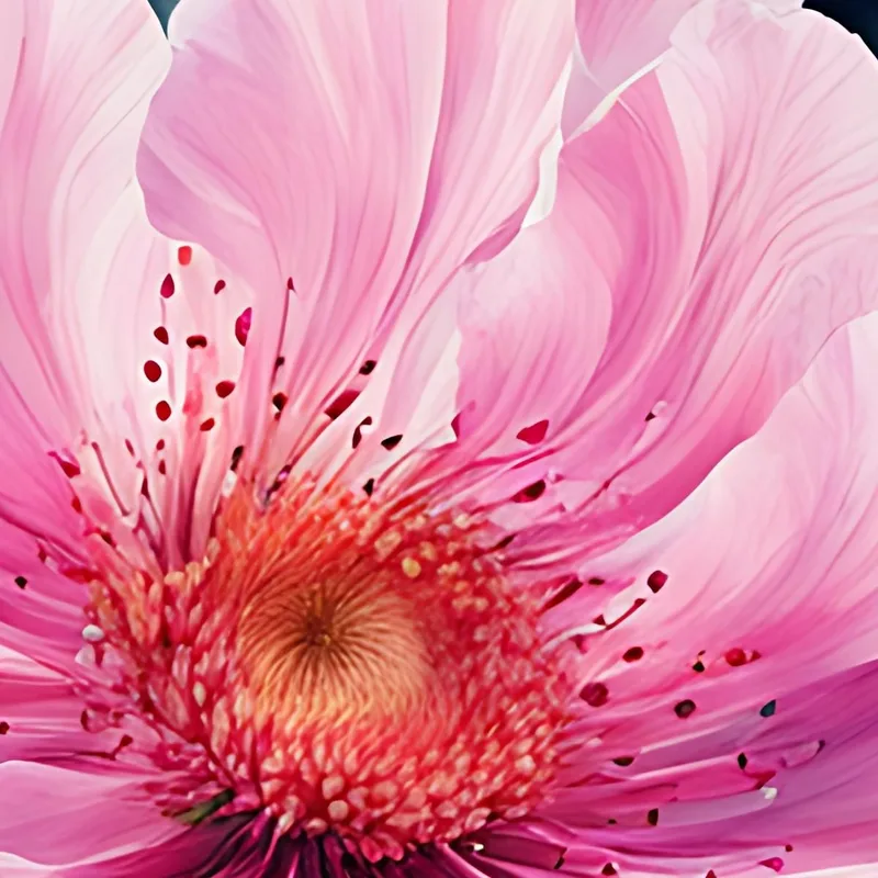 Cuadro De Magnolia Rosa Con Detalles Abstractos Cuadro De Flores Abstractas Modernas