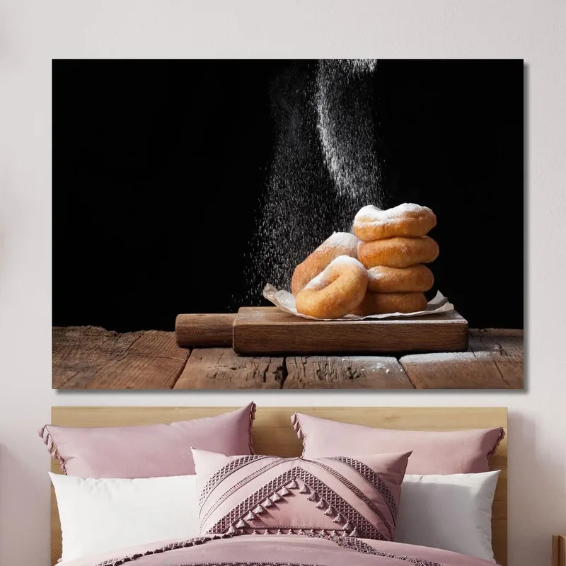 Quadro Moderno Ciambelle Zuccherate Con Una Spolverata Di Zucchero A Velo