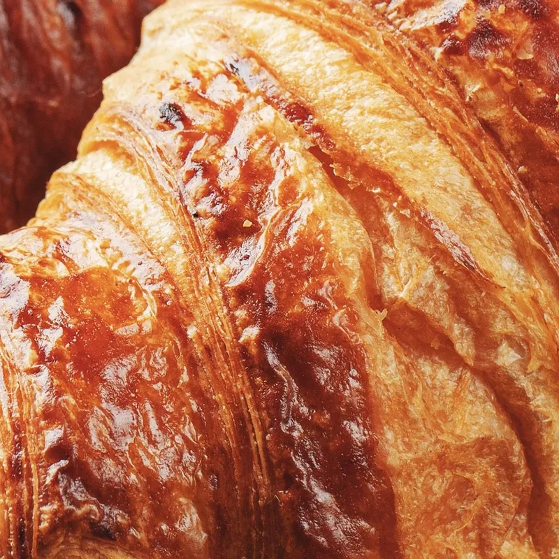 Modern Painting French Puff Pastry Croissants With Jam And Orange Juice