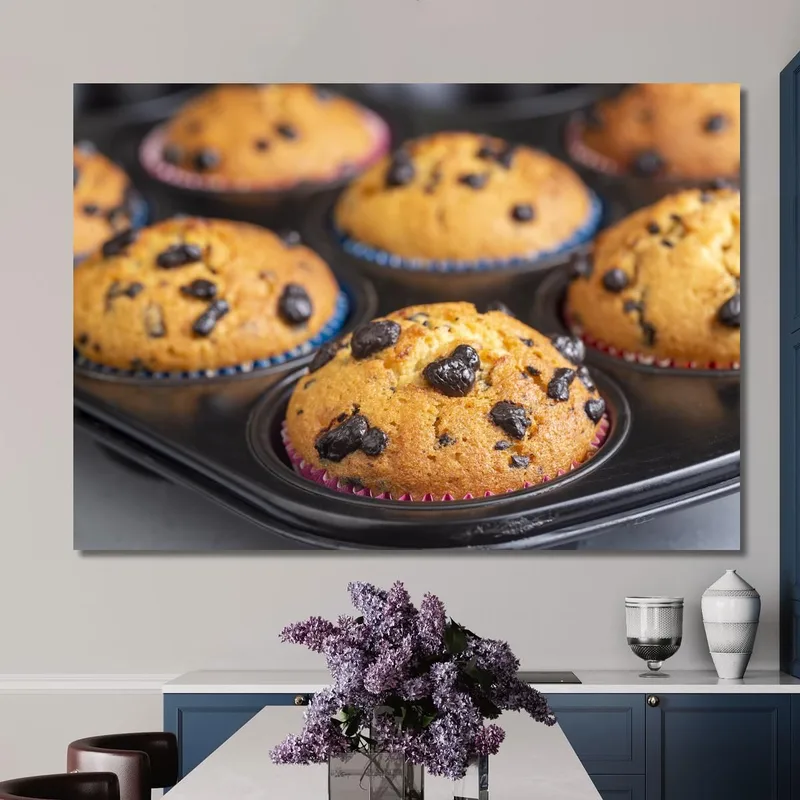 Cuadro Moderno Muffins De Chispas De Chocolate Recién Horneados