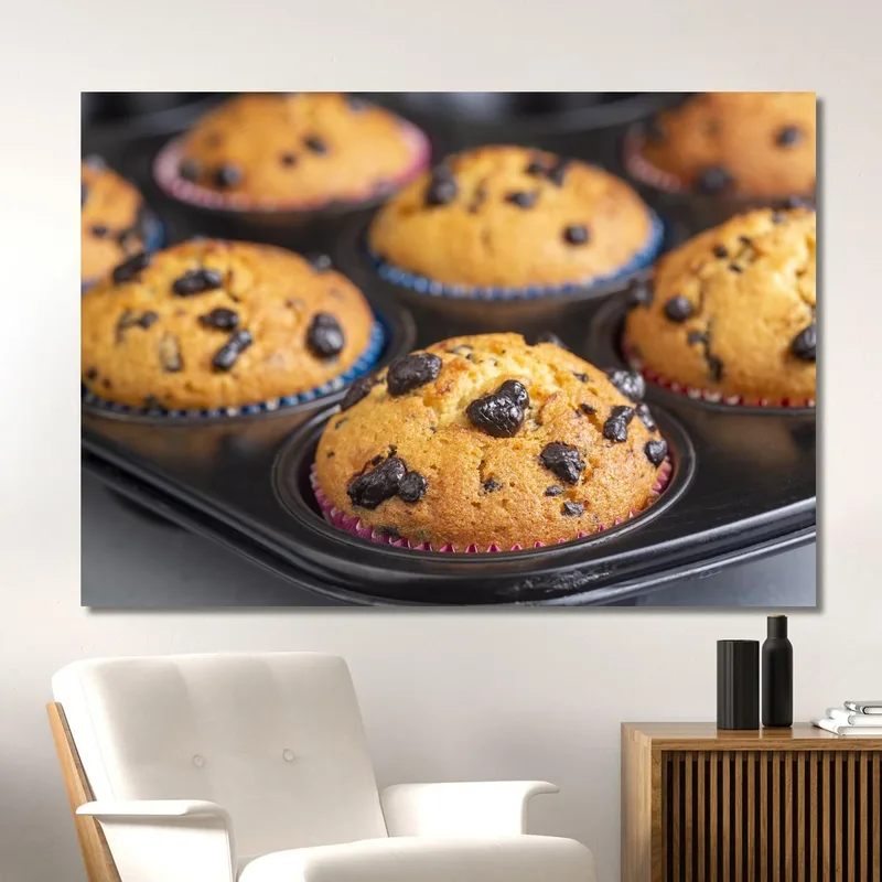 Cuadro Moderno Muffins De Chispas De Chocolate Recién Horneados