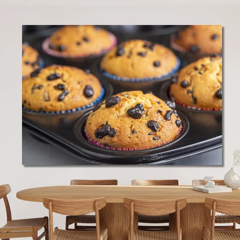 Cuadro Moderno Muffins De Chispas De Chocolate Recién Horneados