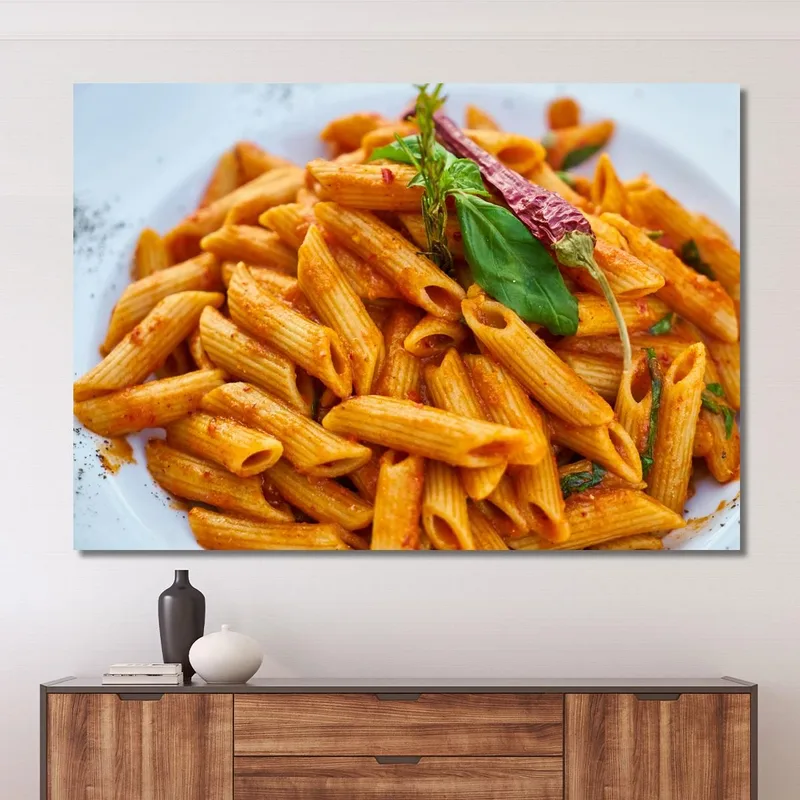 Peinture Moderne Penne All'Arrabbiata Au Piment Et Basilic