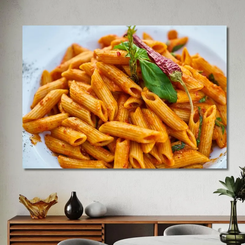 Peinture Moderne Penne All'Arrabbiata Au Piment Et Basilic