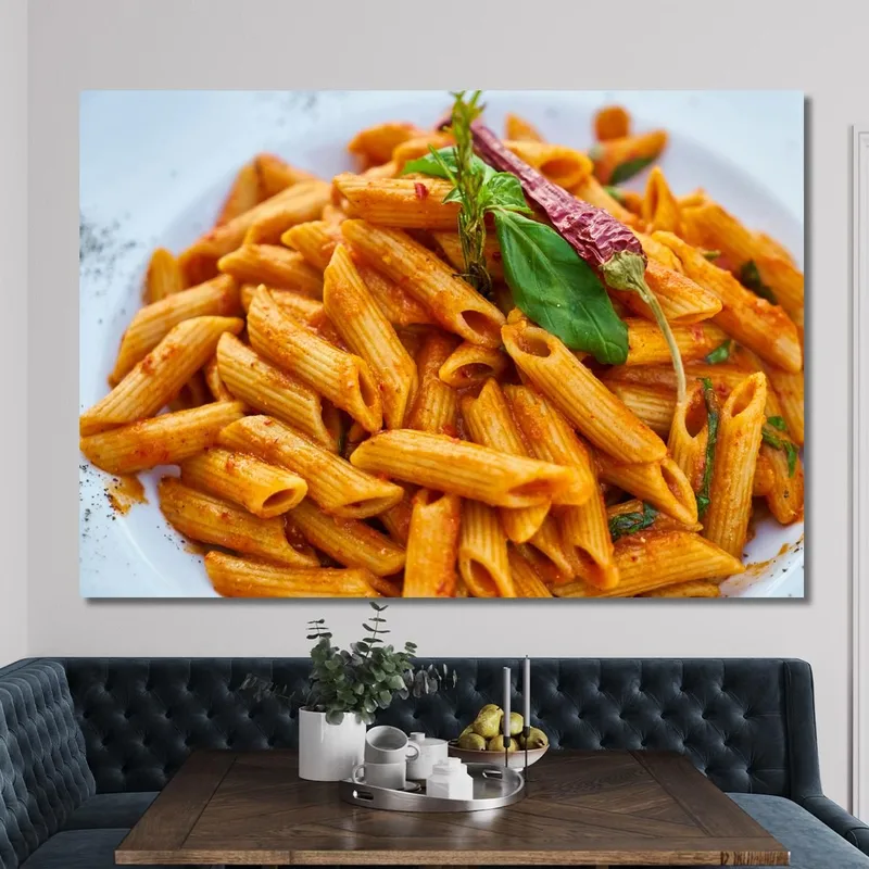 Peinture Moderne Penne All'Arrabbiata Au Piment Et Basilic
