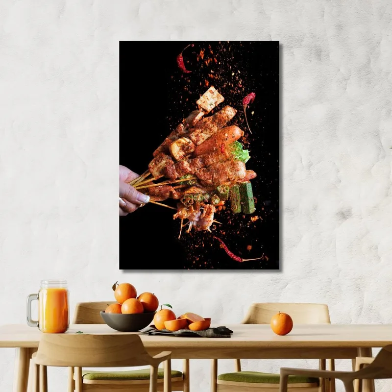 Quadro Moderno Spiedini Speziati Con Peperoncino