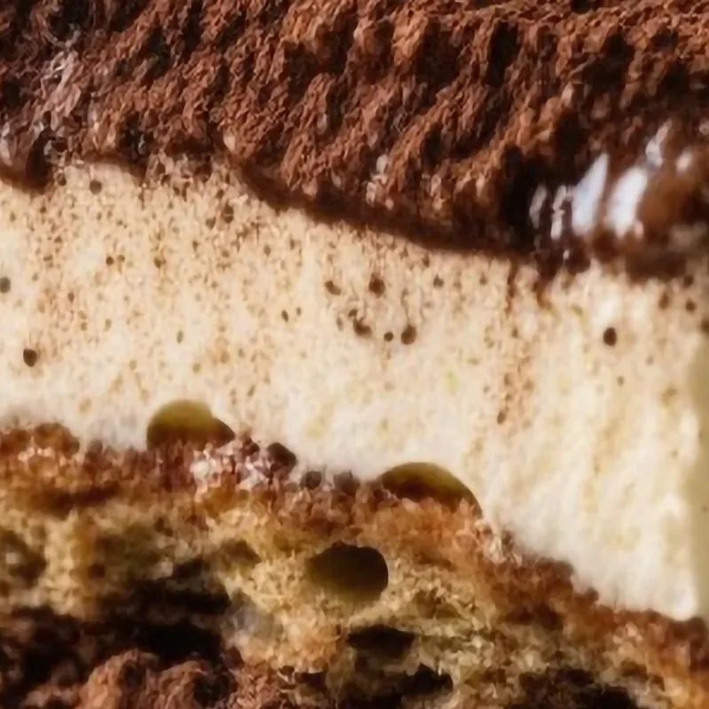 Quadro Moderno Tiramisù Classico Con Caffè E Cacao Servito Su Piatto Rustico