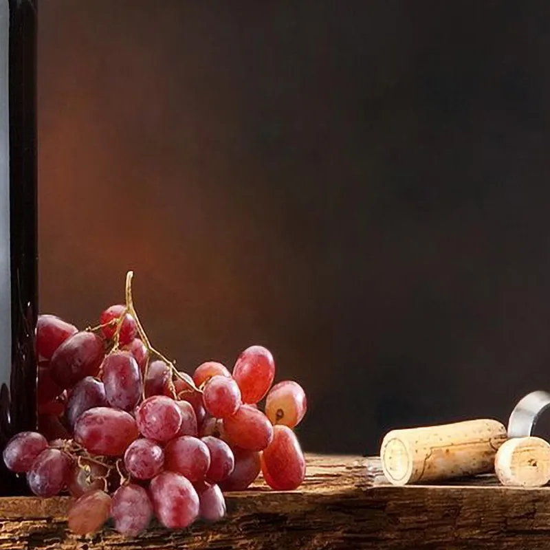 Modernes Gemälde Rotwein Und Fass In Einer Rustikalen Szene