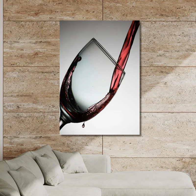 Modern Painting Red Wine Poured Into Glass