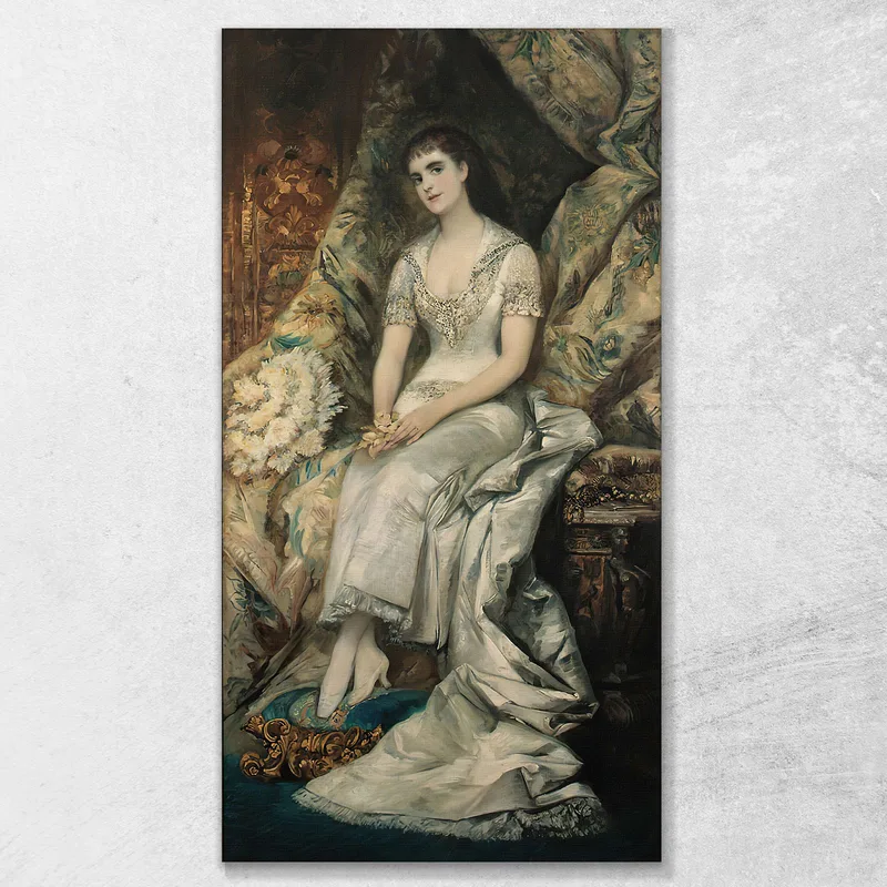 Ritratto Di Una Donna Seduta, Forse La Contessa Bianca Teschenberg Hans Makart