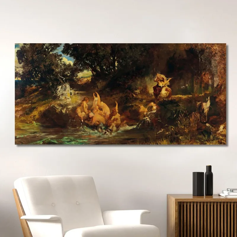 Die Nixen And Der Tiger The Mermaids And The Tiger Hans Makart