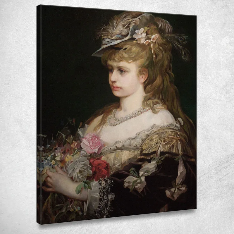 Flora. Retrato De Una Niña Con Un Sombrero Hans Makart cuadro en lienzo