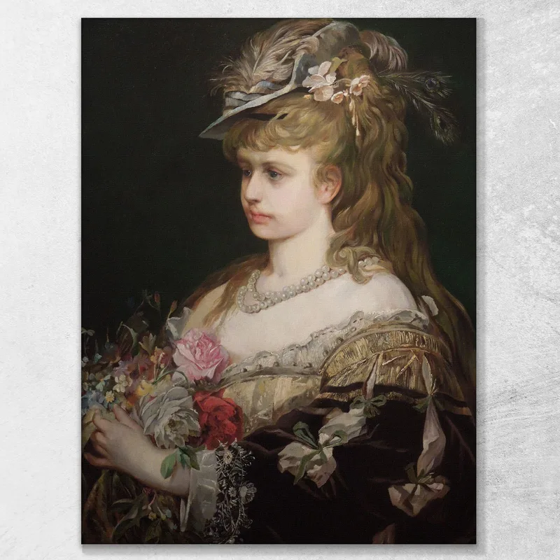 Flora. Ritratto Di Una Ragazza In Un Cappello Hans Makart