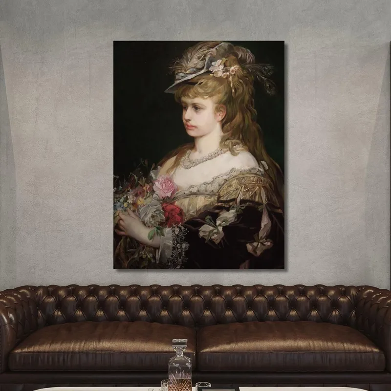 Flora. Ritratto Di Una Ragazza In Un Cappello Hans Makart
