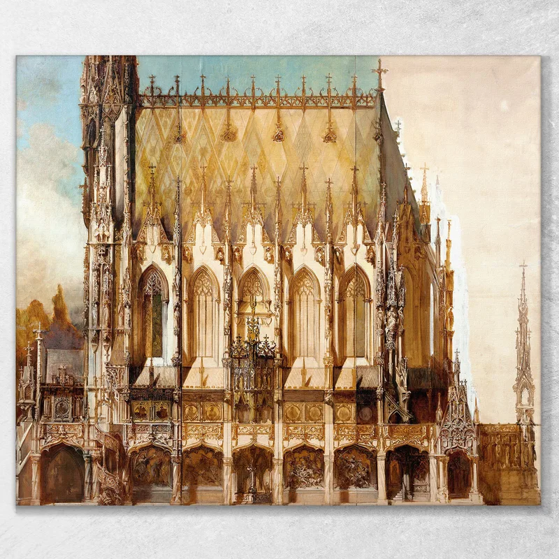 Gothic Burial Church Of St. Michael Side View Hans Makart