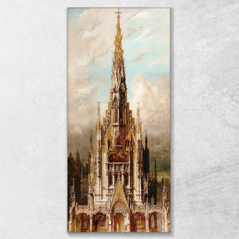 Gothic Burial Church Of St. Michael Tower Façade Hans Makart