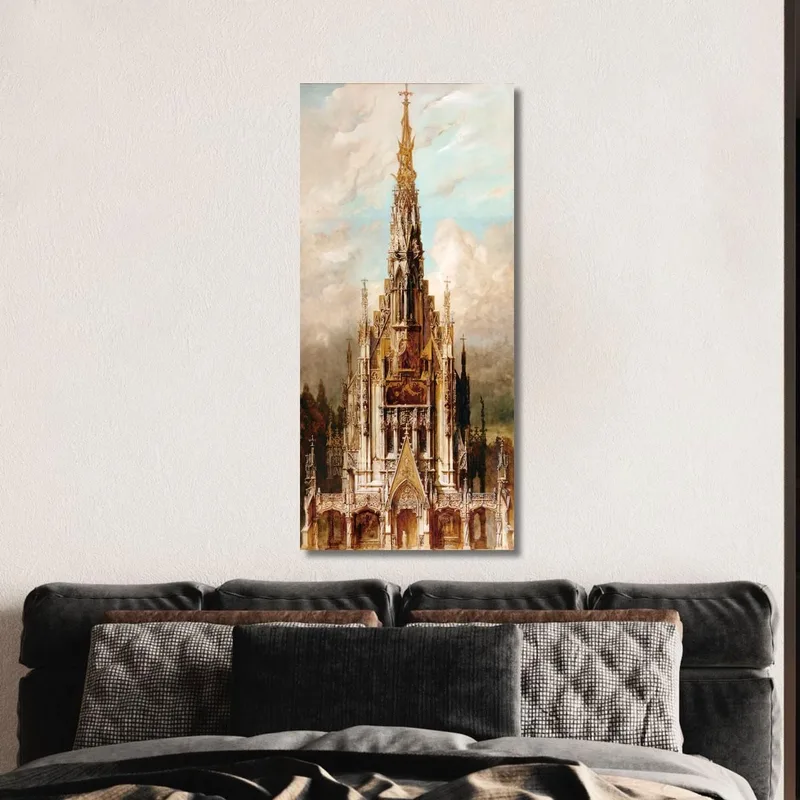 Gothic Burial Church Of St. Michael Tower Façade Hans Makart