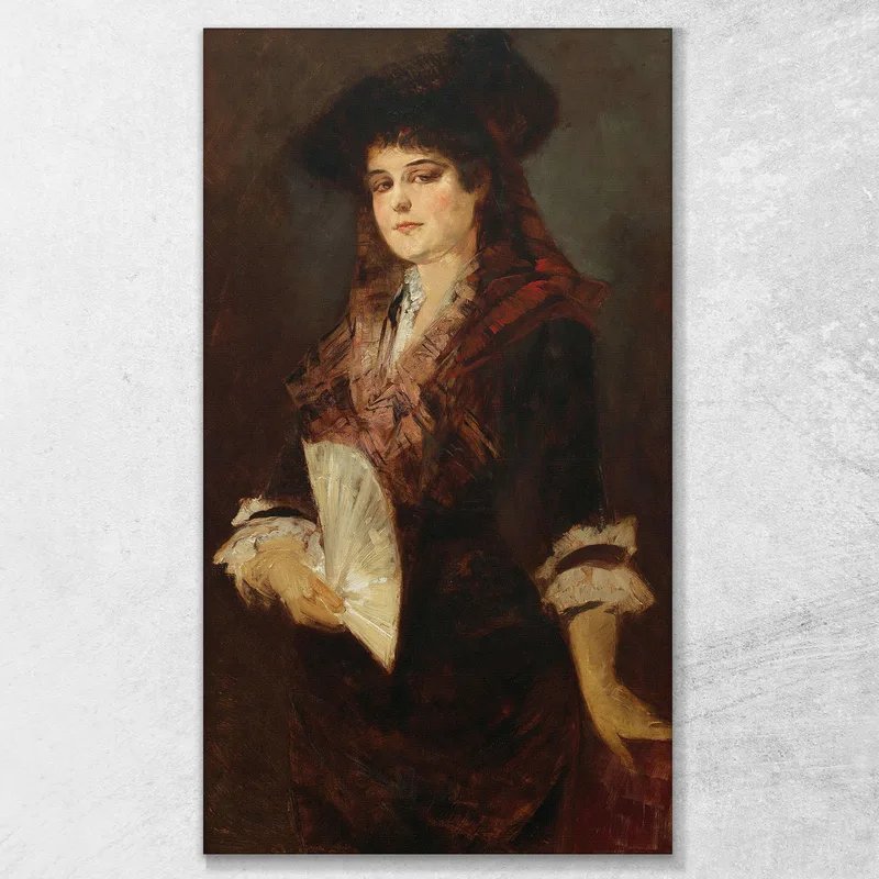 Porträt Einer Dame Mit Einem Fan Hans Makart