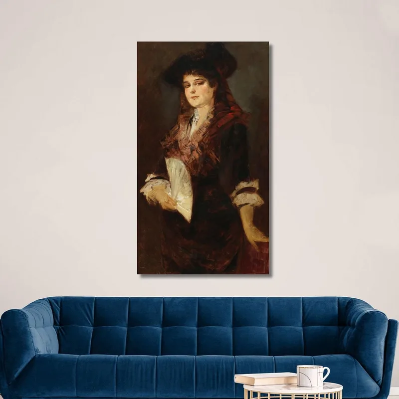 Porträt Einer Dame Mit Einem Fan Hans Makart