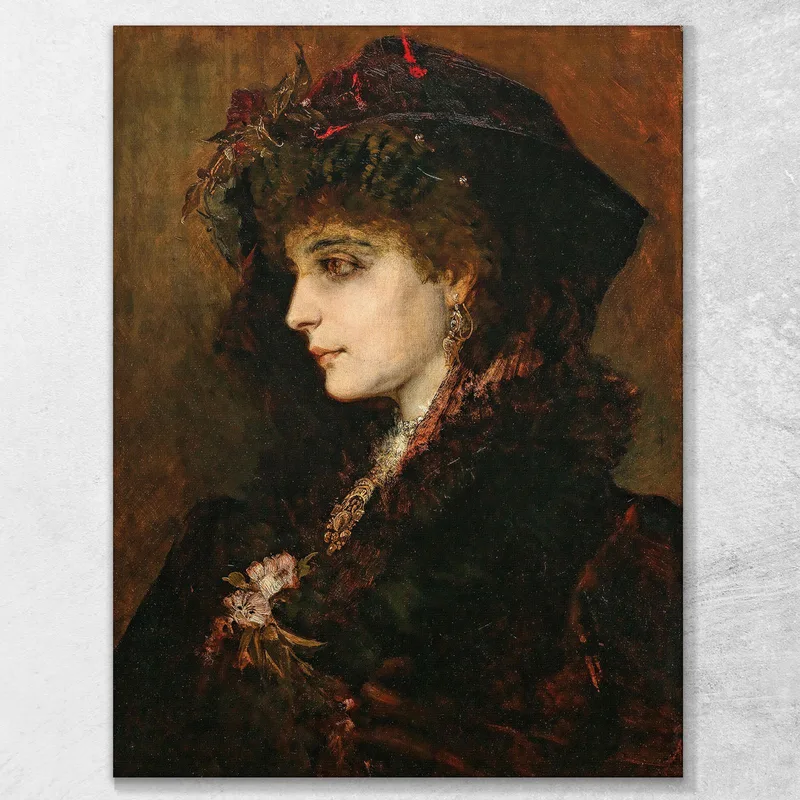 Ritratto Di Giovane Donna Di Profilo Hans Makart