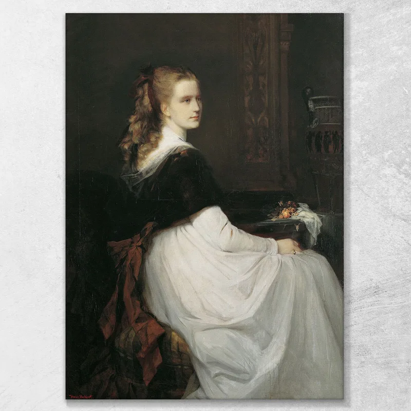 Portrait Of Eugenie Scheuffelen Hans Makart