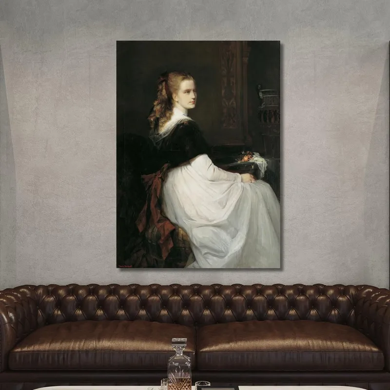 Portrait Of Eugenie Scheuffelen Hans Makart