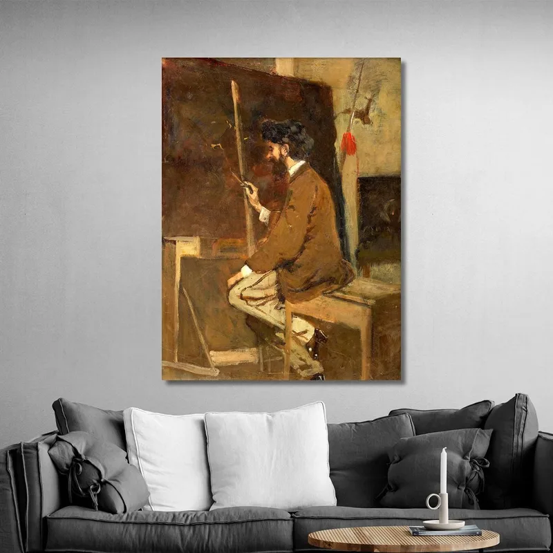Self-Portrait Hans Makart In Front Of Easel Hans Makart