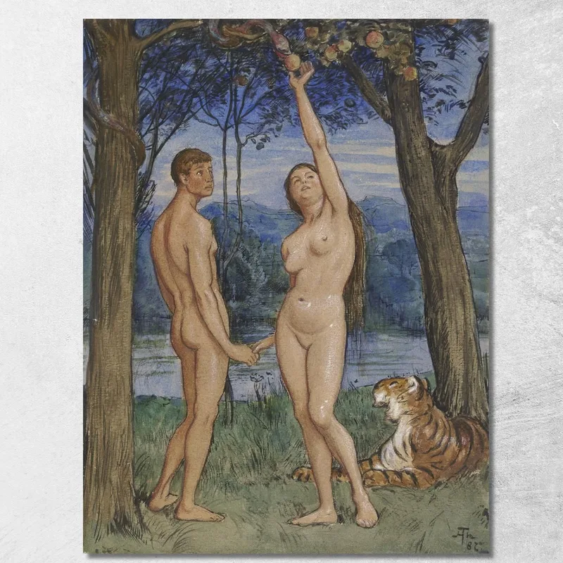 Adam Und Eva Hans Thoma drucken auf leinwand