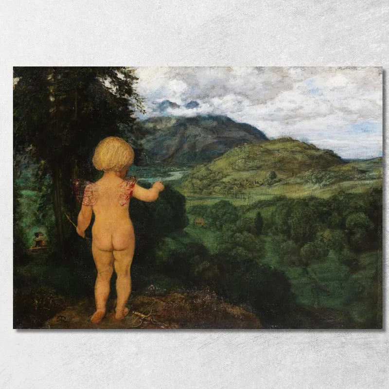 Amor Erspäht Die Liebenden Hans Thoma drucken auf leinwand