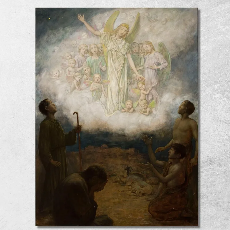Verkündigung An Die Hirten Hans Thoma drucken auf leinwand