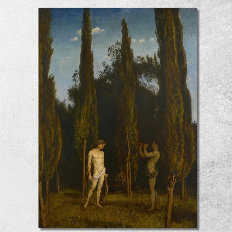 Apoll Und Marsyas 2 Hans Thoma drucken auf leinwand