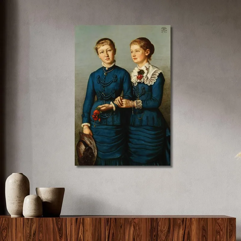 Portrait Of The Two Daughters Of The Haag Family Hans Thoma