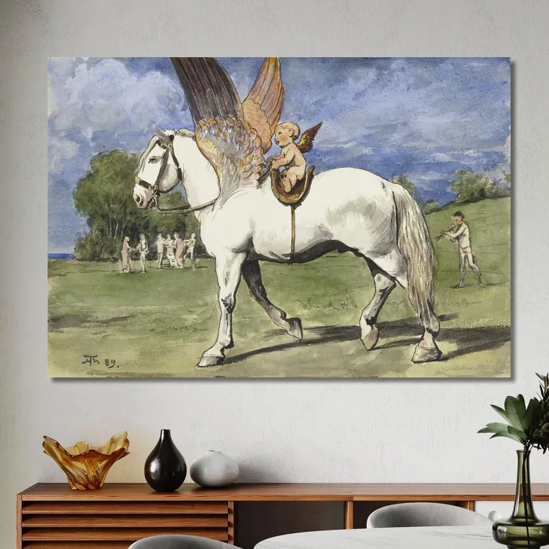 Cherubino Su Pegaso Hans Thoma