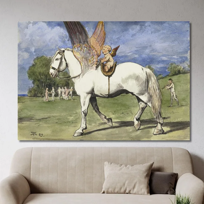 Cherubino Su Pegaso Hans Thoma