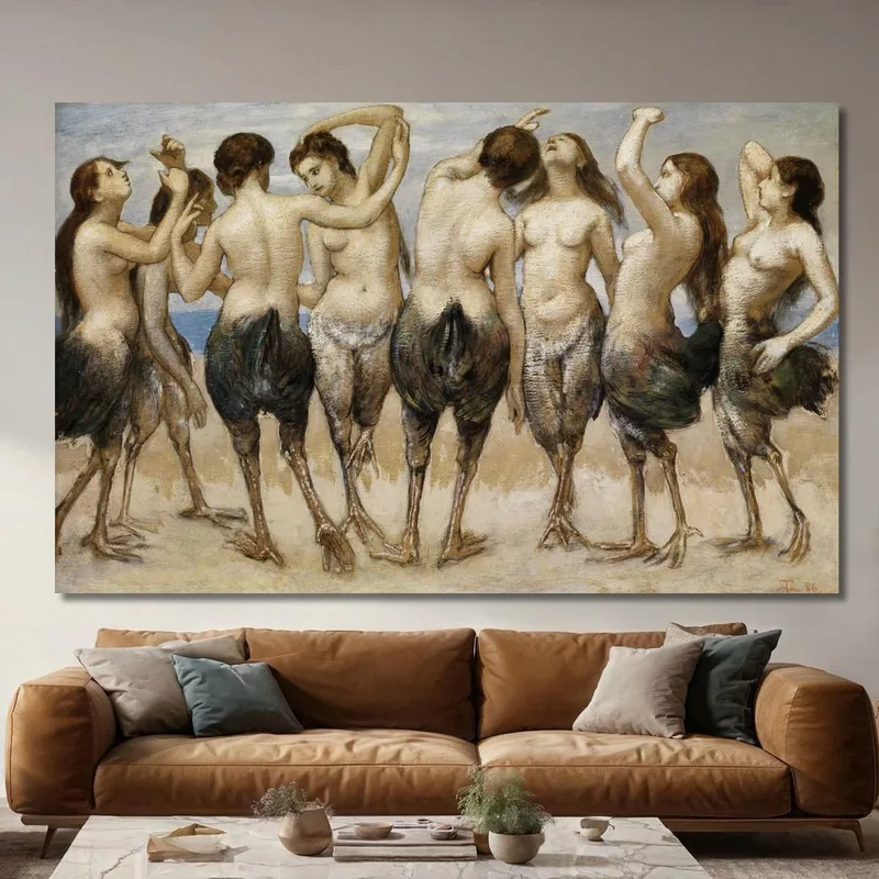 Acht Tanzende Frauen In Vogelgestalt Hans Thoma