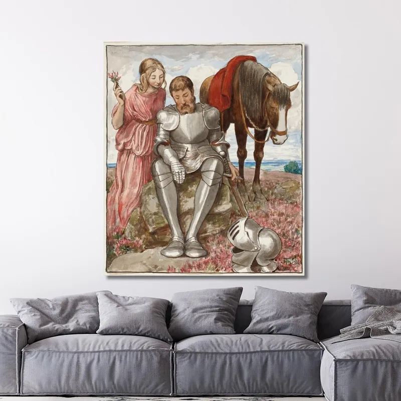 Erika And Seated Knight Hans Thoma