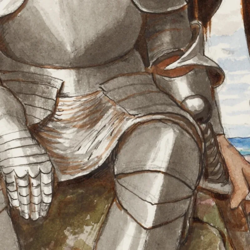 Erika And Seated Knight Hans Thoma