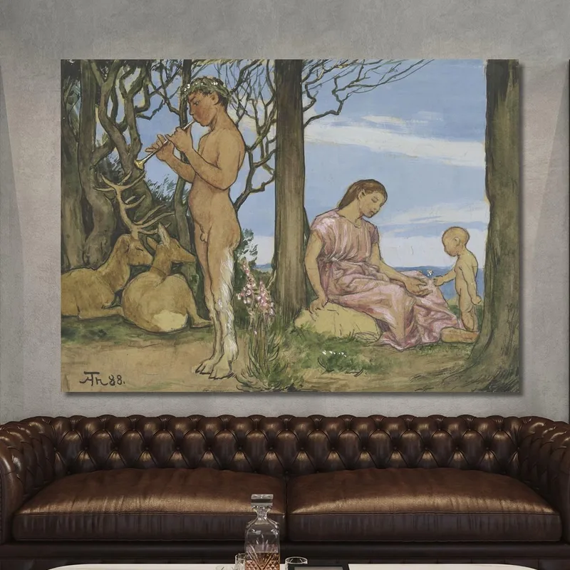 Faun Und Nymphe Hans Thoma