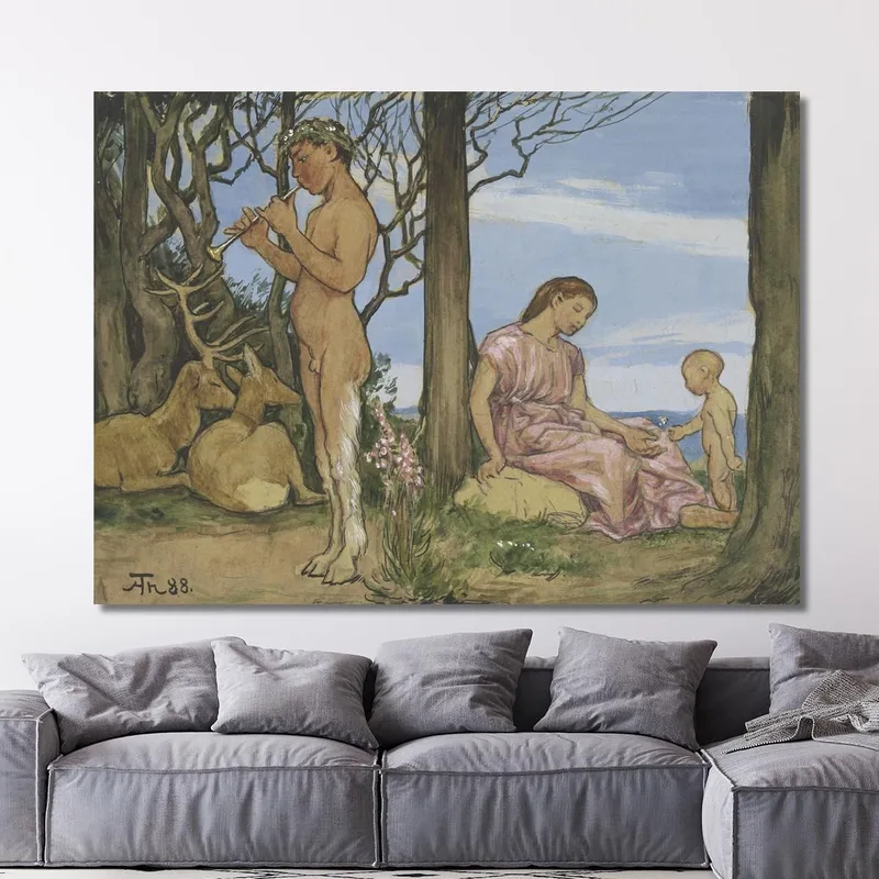 Faun Und Nymphe Hans Thoma