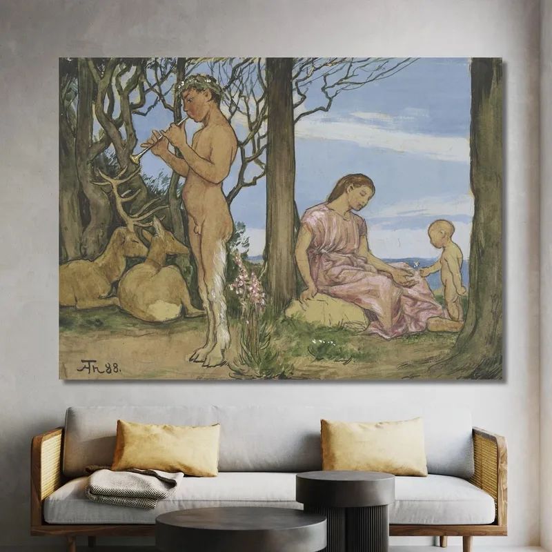 Faun Und Nymphe Hans Thoma
