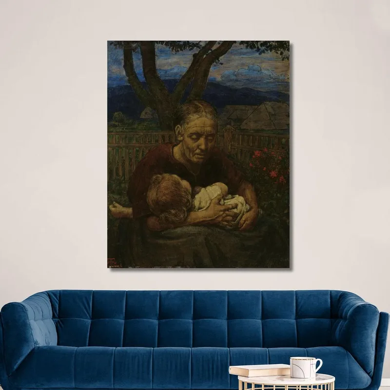 Mutter Und Kind In Einem Garten Hans Thoma