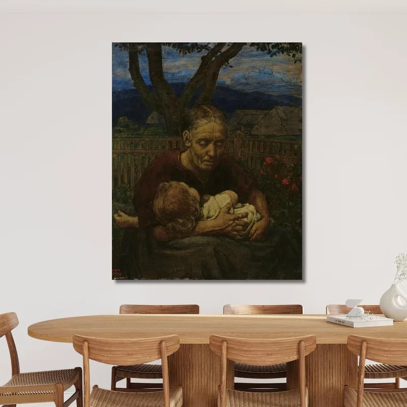 Mutter Und Kind In Einem Garten Hans Thoma
