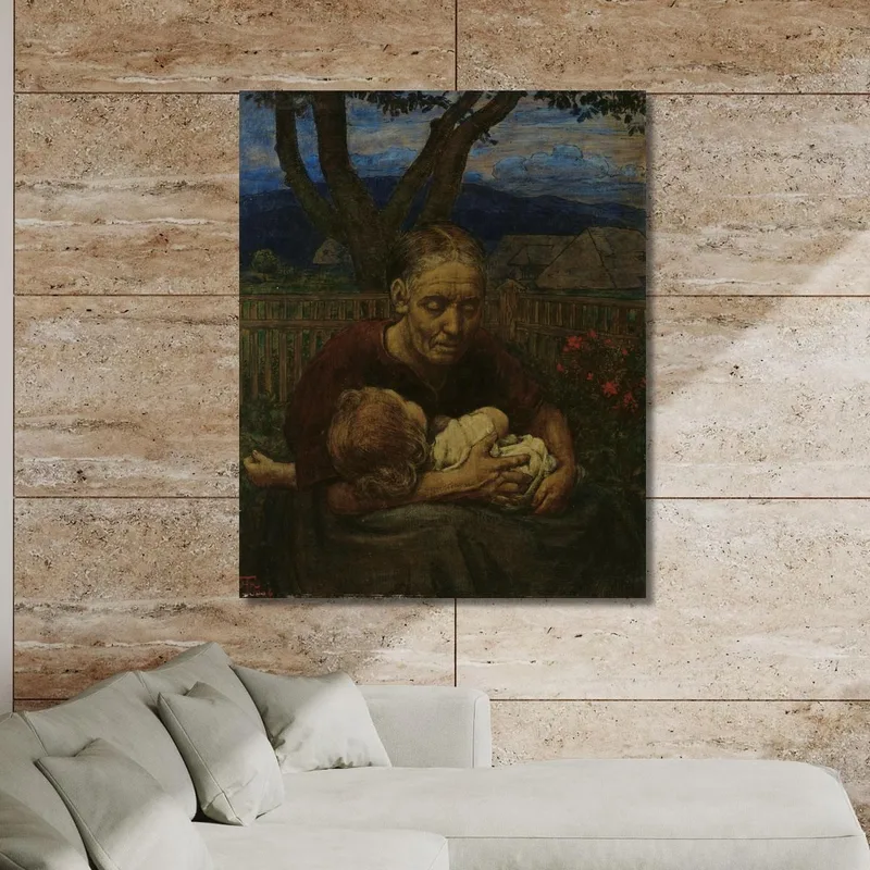 Mutter Und Kind In Einem Garten Hans Thoma
