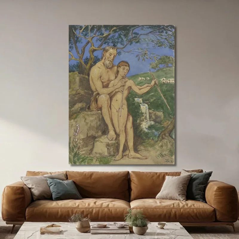 Alter Und Junger Faun Hans Thoma