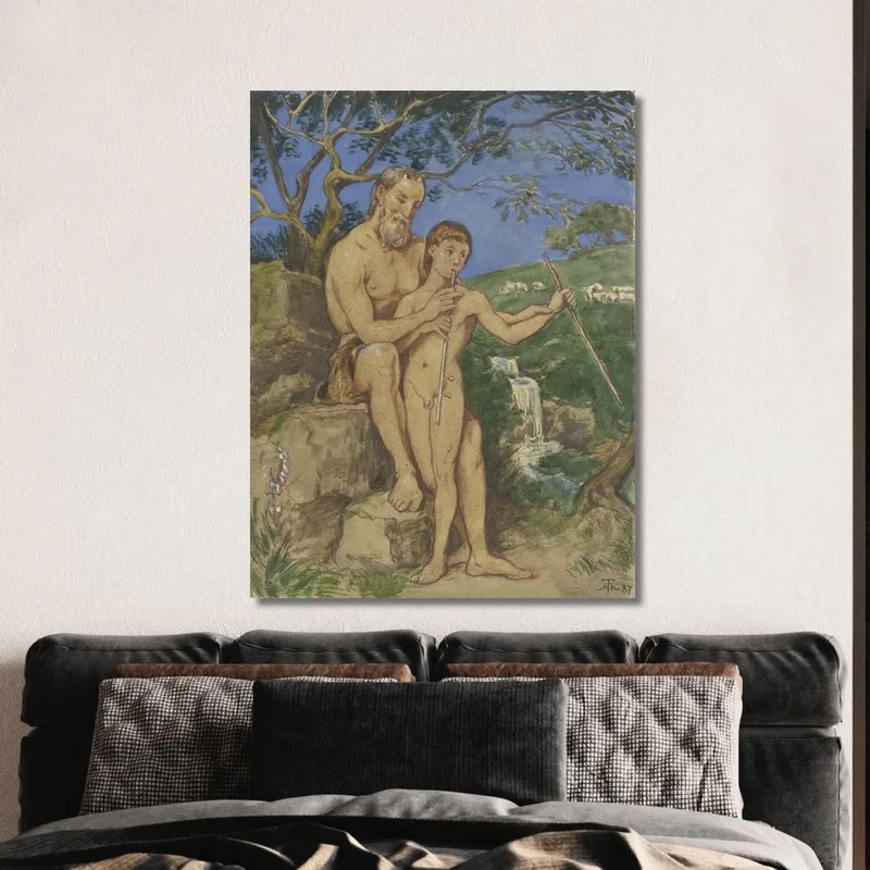 Alter Und Junger Faun Hans Thoma
